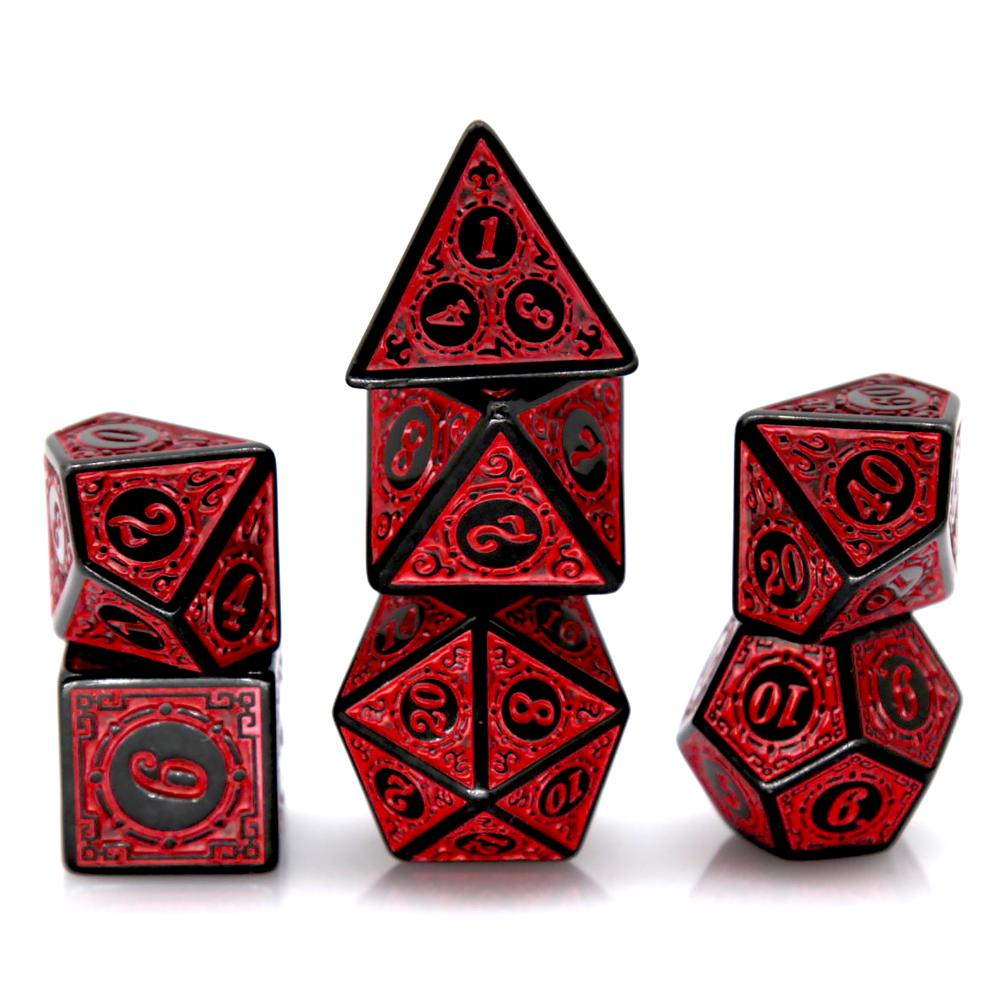 7 adet siyah kırmızı akrilik ç - Board Game Rpg incelemesi ve fiyatı